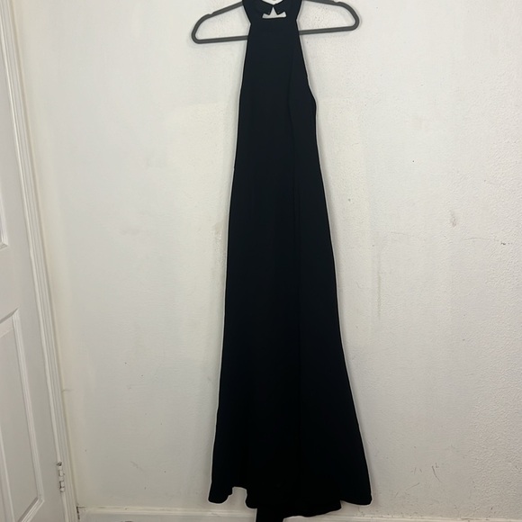 BHLDN Juliana High-Neck Side-Slit Stretch Crepe Maxi Dress - Picture 3 of 6